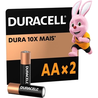 Pilha Alcalina Duracell AA Pequena 2 Un...