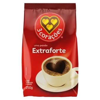 Caf&eacute; Torrado e Mo&iacute;do Extraforte 3 Cora&ccedil;...